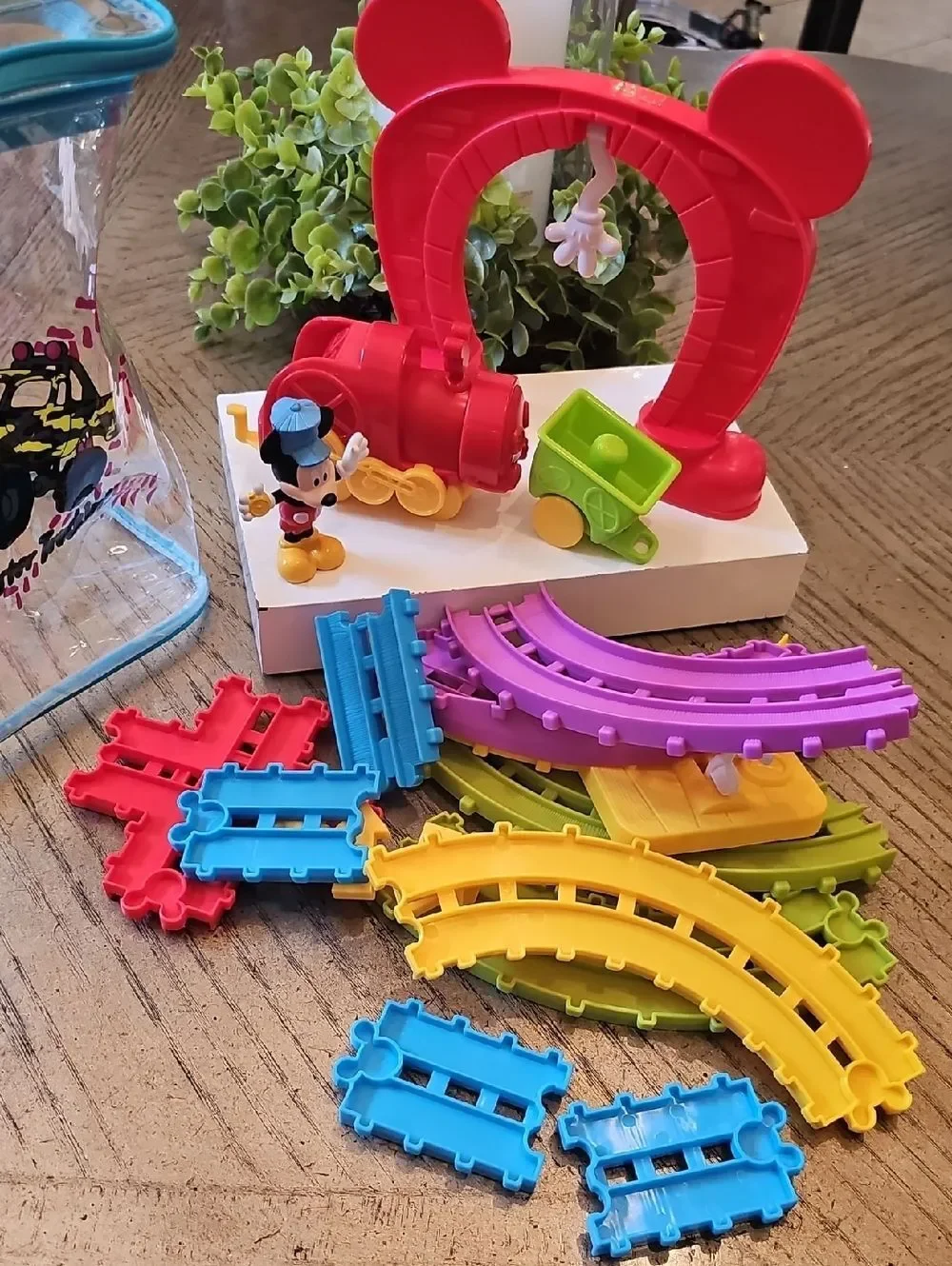 Musical Express Train Track Toy Set with Red Arch and Colorful Tracks